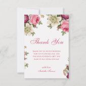ピンクフローラ |誕生日サンキューカード サンキューカード (正面)