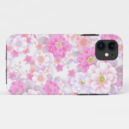 ピンクフローラiPhoneケース Case-Mate iPhoneケース (裏面(横))