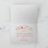 ピンクフローラMOMフォトコラージュ幸せな母親の日 カード (内部)