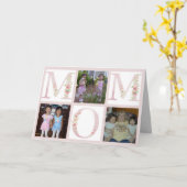 ピンクフローラMOMフォトコラージュ幸せな母親の日 カード (黄色い花)