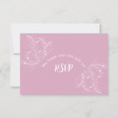 ピンクフローラRSVPベビーシャワー 出欠カード (正面)