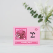 ピンクフローラRSVPミニ応答 エンクロージャーカード (スタンド正面)
