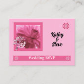 ピンクフローラRSVPミニ応答 エンクロージャーカード (正面)