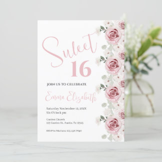 ピンクフローラSweet sixteen招待状 招待状