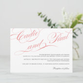 ピンクフローリッシュスクリプト結婚式招待状 招待状 (スタンド正面)