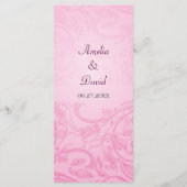 ピンクフローリッ結婚シュのメニュー メニュー (裏面)