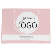 ピンクブガーリーティックビジネスロゴプロモーションカスタム ラージペーパーバッグ (正面)