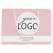 ピンクブガーリーティックビジネスロゴプロモーションカスタム ラージペーパーバッグ (裏面)