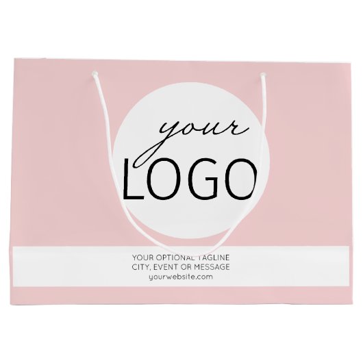 ピンクブガーリーティックビジネスロゴプロモーションカスタム ラージペーパーバッグ (裏面)