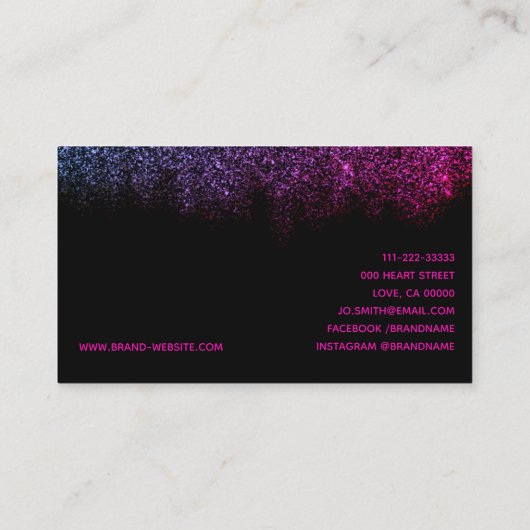 ピンクブガーリーラックグリッタースパークルグラマーラグジュアリー 名刺 (裏面)