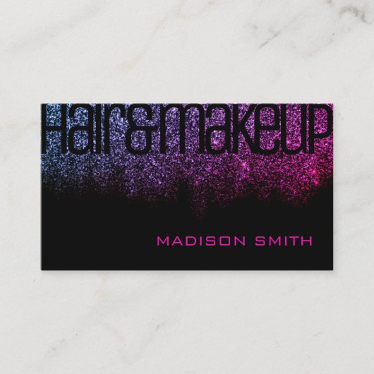 ピンクブガーリーラックグリッタースパークルグラマーラグジュアリー 名刺 (正面)