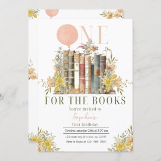 ピンクブックファースト誕生日招待状 招待状