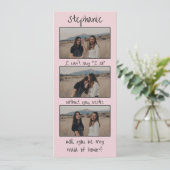 ピンクブックマークフォトストリップメイド・オブ・オーナー(花嫁付き添い人)提案 セーブザデート (スタンド正面)