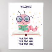 ピンクブックワームテーマポスター ポスター (正面)