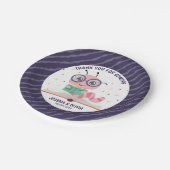 ピンクブックワームテーマ ペーパープレート (アングル)