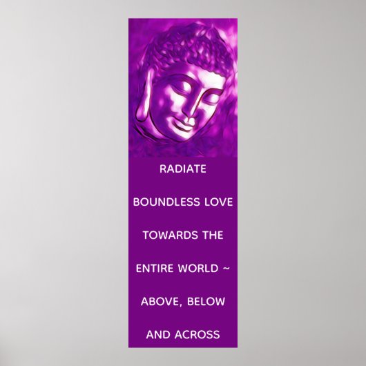 ピンクブッダポートレートラブ引用文またはテキスト ポスター (正面)