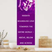 ピンクブッダポートレートラブ引用文またはテキスト ポスター (キッチン)