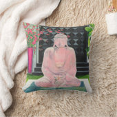 ピンクブッダ装飾用クッション クッション (ブランケット)