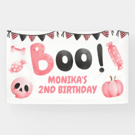 ピンクブツーガールハローウィンパーティ2nd誕生日 横断幕