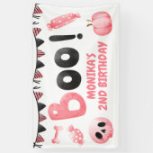 ピンクブツーガールハローウィンパーティ2nd誕生日 横断幕 (縦)