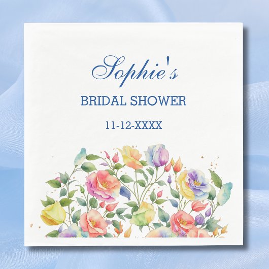 ピンクブモダンライトフローラバラブライダルシャワー スタンダードランチョンナプキン