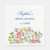 ピンクブモダンライトフローラバラブライダルシャワー スタンダードランチョンナプキン (正面)