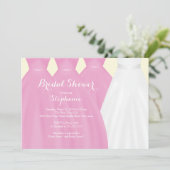 ピンクブモダンライドメイズブライドドレスブライダルシャワー 招待状 (スタンド正面)