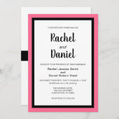 ピンクブモダンラック結婚式招待状 招待状 (正面/裏面)