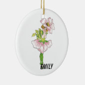 ピンクブライアルバラフラワーフローラおもしろいかわいい女の子 セラミックオーナメント (右)
