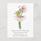ピンクブライアルバラフラワーフローラおもしろいかわいい女の子 ポストカード (正面)