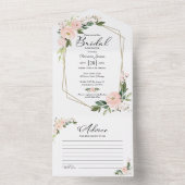 ピンクブライダルシャワーアドバイスカード オールインワン招待状 (内側)