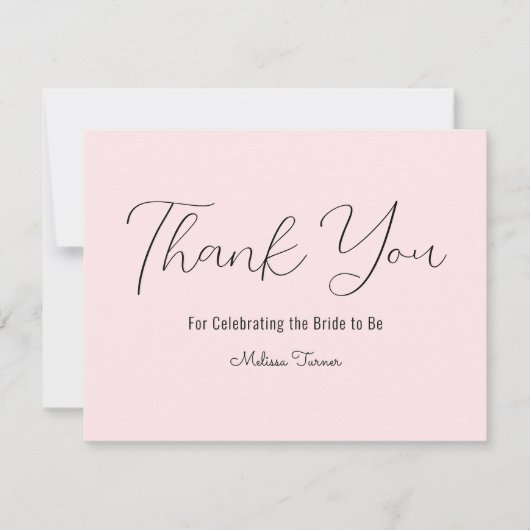 ピンクブライダルシャワーサンキューカード サンキューカード (正面)