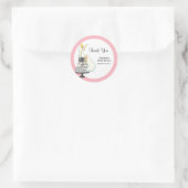 ピンクブライダルシャワーサンキューステッカー ラウンドシール (バッグ)