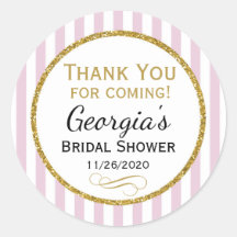 ピンクブライダルシャワーサンキューメッセージカード