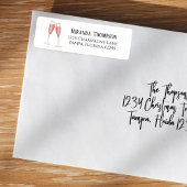 ピンクブライダルシャワーシャンパンウォーター色 ラベル