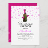 ピンクブライダルシャワーシャンパンブランチ招待状 招待状 (正面/裏面)