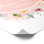 ピンクブライダルシャワーフラワーバー標識 ポスター (角)