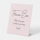 ピンクブライダルシャワーフラワーバー 台座サイン (正面)