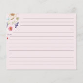 ピンクブライダルシャワーレシピカード (裏面)