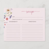 ピンクブライダルシャワーレシピカード (正面)