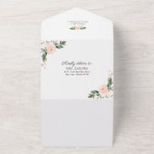 ピンクブライダルシャワーレシピカード オールインワン招待状 (外側)