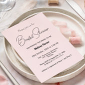 ピンクブライダルシャワー書道スクリプト 招待状