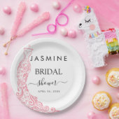 ピンクブライダルシャワー歓迎 ペーパープレート (パーティー)