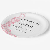 ピンクブライダルシャワー歓迎 ペーパープレート (アングル)