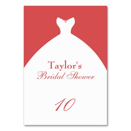 ピンクブライダルシャワー結婚ズガウン テーブルナンバー (正面)