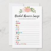 ピンクブライダルシャワー絵文字ゲームカード 招待状 (正面)