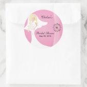 ピンクブライダルシャワー ラウンドシール (バッグ)
