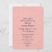 ピンクブライダルティーパーティーティーポット招待状 案内状 (裏面)