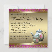 ピンクブライダルティーパーティー 招待状 (裏面)