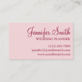 ピンクブライダルフラワーブーケフローリストウェディングプランナー 名刺 (裏面)